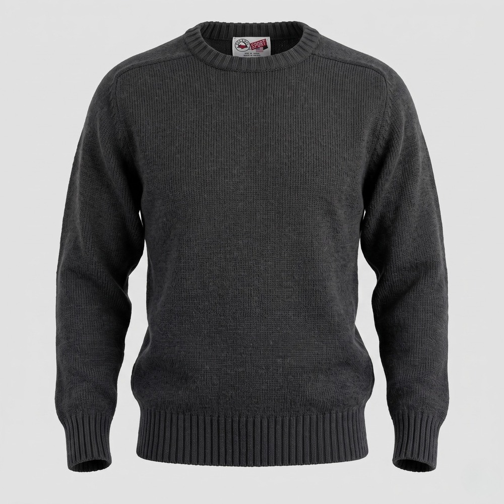 Arrow Mens Large Charcoal Gray‎ Sweater Sport Vintage Ribbed Knit Crewneck